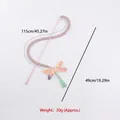 Interactive cat teaser wand with pink sequined dragonfly and flexible long handle - Pink Sequin Dragonfly Cat Teaser