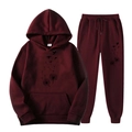 Survêtement bordeaux en polaire avec imprimé pissenlit et sweat à capuche de taille M - S (L) / Haut Et Bas / Rouge Vin 3