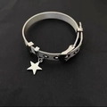 Bracciale mesh Y2K regolabile in argento con ciondolo a stella e fibbia ad ardiglione - Acciaio al titanio / Bracciale in Acciaio al Titanio con Stella