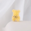 Pendentif ours jaune texturé avec nœud doré métallique pour création bijoux DIY - Nœud Vintage Jaune