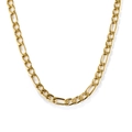 Detailed macro view of the gold-plated stainless steel Figaro link chain necklace - Gold Figaro Chain