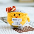 Handmade crochet yellow dumpster fire plush toy with an emotional support card - Yellow Dumpster