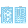 Set of two 25x35cm blue Christmas window stickers with white snowflakes and polka dots - 50 Snowflakes + 43 Dots