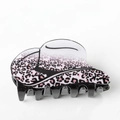 Elegante pinza per capelli a forma di cappello con motivo leopardato rosa e nero - Leopardo Rosa Nero A