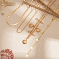 Conjunto de collares dorados multicapa con concha para vacaciones estilo bohemio - Estilo de Caracol Dorado (Juego de 4) / Dorado