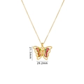 Collana con farfalla dorata con gemme multicolori e larghezza di 29,2 mm - Colorato