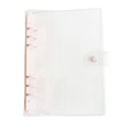 Clear PVC 6-ring binder with pink metal mechanism and snap button for diamond painting storage - Storage Book / Pink