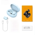 Sky blue A12 Pro wireless earbuds set with LED power display and Type-C cable - E6 Pro Pink