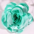 Handmade 19cm mint green satin fabric flower brooch and large floral garment accessory - Mint Green