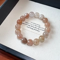 Minimalist beaded bracelet featuring multi-color quartz beads with natural inclusions - Red / 10mm (Gift Box Included)