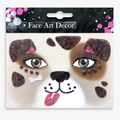 Dog face art decor sticker set with brown and pink glitter for Halloween party - Animal Bulldog