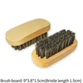 Spazzola per scarpe in legno di faggio con setole grigie, 9 x 3,8 x 1,5 cm - Spazzola a tartaruga in setole di maiale in legno di acero naturale (A-114)