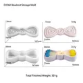 Detailed bow-shaped silicone mold for storage boxes and scented candles with dimensions - D3568-Bowknot Storage Box Mold