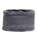 Grey winter knit neck warmer with thick faux fur lining and sport metal tag detail - Universal Size Fleece Lined Thickened / Neck Warmer Grey