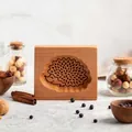Molde artesanal para galletas de madera de haya con grabado de erizo para hornear - Erizo