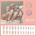 Set de 24 uñas postizas estilo bailarina con degradado rosa y amarillo para mujer - Uñas Ballerina Degradado Rosa Amarillo (Con Pegamento) (A3137)