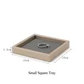 Small square jewelry tray 10cm x 1.5cm with gray velvet lining and gold metal frame - Square Small Empty Tray