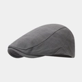Gorra plana clásica gris oscuro unisex de tejido de sarga con textura en vista lateral - Ajustable / Gris
