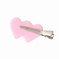 Chic pink double heart acetate hair clip with durable metal duckbill back closure - Heart 5# M8135