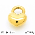 Golden heart pendant charm with polished metal surface, 18x14mm size for DIY jewelry - Gold (KLJ8004-Z)