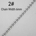 6mm silver stainless steel rectangle link chain with textured surface for DIY jewelry - Style 2# Chain (6mm Width/Meter)