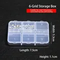 Transparent 6-compartment plastic organizer box for nail art gems and small accessories - 6 Grids Storage Box (5.3*7.5*1.1cm)