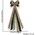 Green velvet and burlap Christmas tree topper bow with Merry Christmas star ribbons - Letter Star Green Velvet Edge Bow