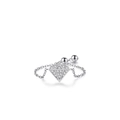 Elegant S925 sterling silver chain ring featuring a diamond shaped pavé zircon charm - Adjustable Open / Silver