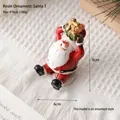 Resin Santa Claus sitting figurine with green gift box for Christmas desk decoration - Santa Style 1