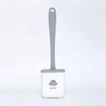 Scopino per WC in silicone a forma di nuvola con base a parete bianca e grigia - Set Parete/Pavimento / Bianco