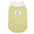 Dikke lichtgroene corduroy huisdiervest met witte fleece kraag en beerlogo voor honden - S / Groen