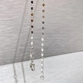 Collana a catena piatta d'argento con chiusura a molla ed estensione su base in metallo - Lunghezza 45cm Larghezza 1,4mm / Oro Bianco