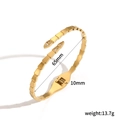 Luxury gold snake head bangle in titanium steel with sparkling cubic zirconia crystals - Gold Snake Bone Zircon Style (TB7188)