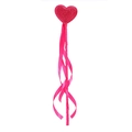 Pink glitter heart wand with matching ribbon tassels for party and celebration - Pink Heart Wand Tassel Ribbon (No. 57)