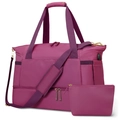 Waterproof magenta gym bag set with matching organizer and adjustable shoulder strap - Rose Red