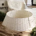 White woven Christmas tree collar, small size with 40cm top and 60cm bottom diameter - Top 40xBottom 60xH 17cm / Small White