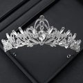 Tiare de mariée élégante en argent avec des strass en cristal scintillants - 1# Style Strass Étoilé (Argent)