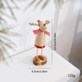 Handmade wooden reindeer ornament with red hat and knitted scarf for Christmas decor - Standing Reindeer Style / Standing Reindeer Style