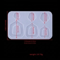 Translucent silicone earring mold with geometric shapes and detailed dimensions - Irregular Shape Earring Mold ED#13