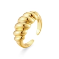 Golden croissant twist open ring with a polished minimalist metallic finish for women - Large / Gold