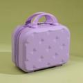 Mini 14-inch lavender macaron hardshell suitcase with bow texture and dual handles - Purple