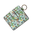 Silicone bead keychain wallet with Western motifs including cacti and cowboy boots print - E6 Western Style Print