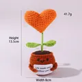 Handmade crochet orange heart plant with smile pot and Life would succ without you sign - Positive Potted-Heart Orange