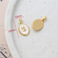 Macro view of 14k gold-filled bear pendant with natural mother of pearl shell detail - 2# Oval Bear Mother of Pearl