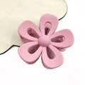 Matte pink flower hair claw clip with a hollow five-petal design for hair styling - 7cm Hollow Flower Claw / Pink