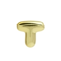 Polished 18k gold bubble letter T pendant with a smooth metallic surface and shiny finish - Gold Letter T (Pendant Only, Without Chain)