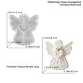 Detailed angel silicone mold and finished plaster ornament with floral and wing textures - Small Angel Flower Ornament Mold / Translucent
