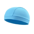 Breathable light blue mesh cycling skull cap for sweat absorption and helmet liner use - Sky Blue