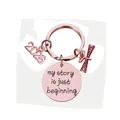 Rose gold Class of 2026 graduation keychain with inspirational My Story engraving - Rose Gold (K95)