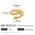 Gedetailleerde maatspecificaties van een goudkleurige knuffelring van roestvrij staal - Verstelbaar Open / Gouden Knuffelstijl (NB-R24161)